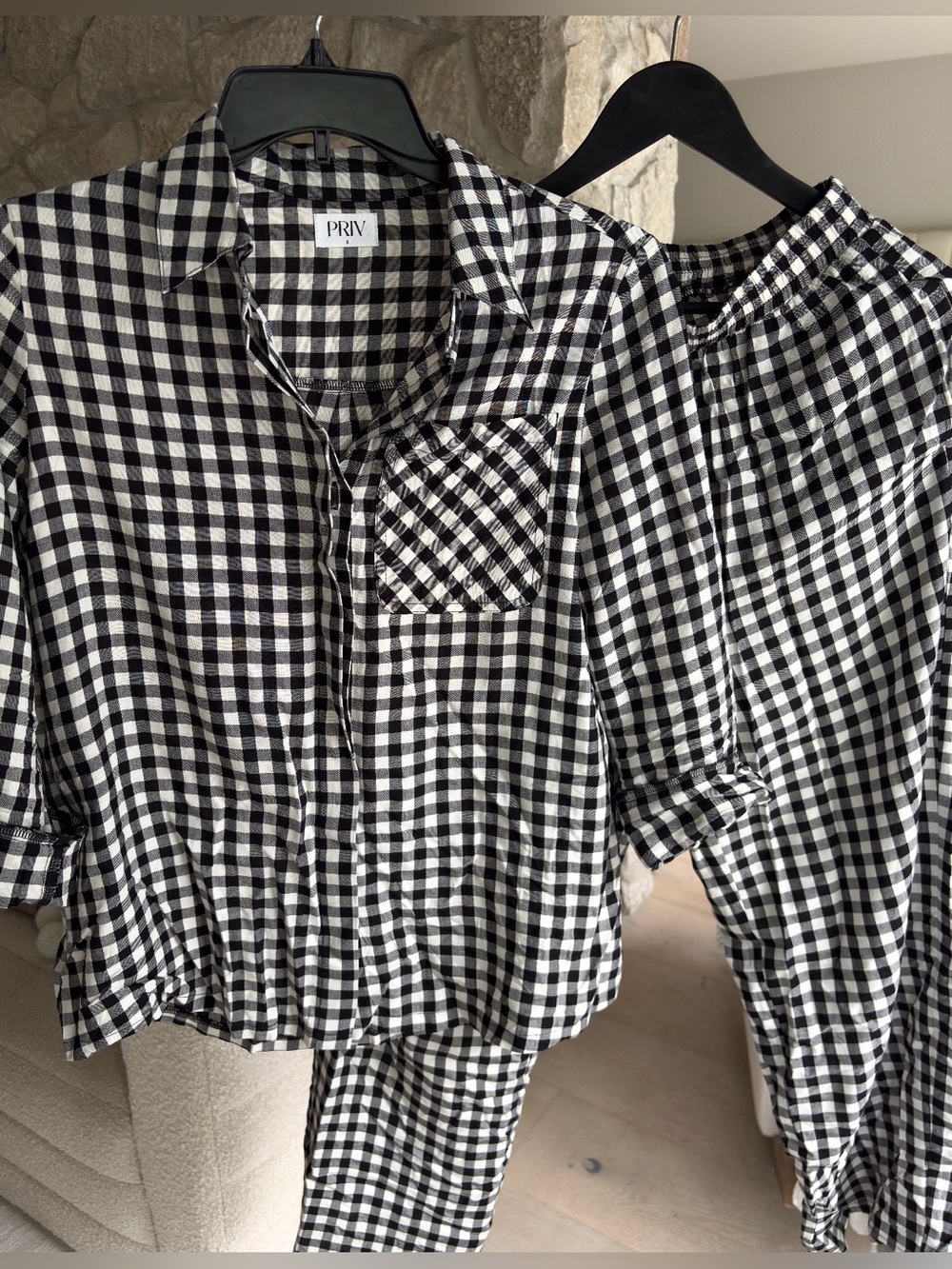 Priv - Gingham Pant Set NEW Small